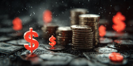 Global Currency Symbols on Digital Stock Market Background. Generative AIの素材