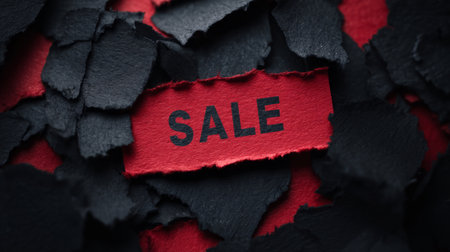 Grunge Torn Paper Posters With Text Sale Background. Generative AIの素材