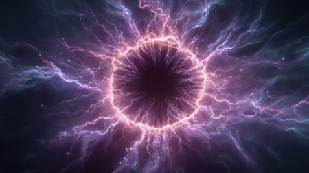 Electrified Energy Ring in Outer Space. Generative AIの素材