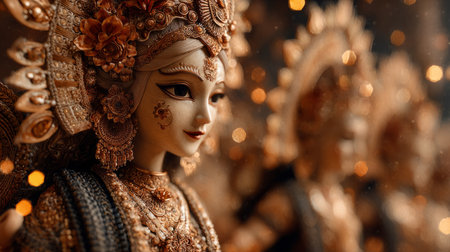 Goddess Lakshmi with Festive Lights. Generative AIの素材