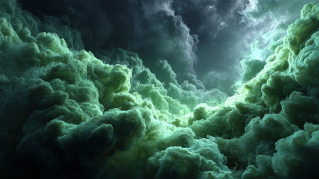 Green ghostly fog, slime-like mist swirling outward. Generativeの素材