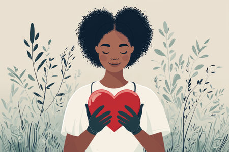 medical professional wearing gloves holds a red heart symbol, representing healthcare, compassion, organ donation, and cardiovascular health. Generative AIの素材