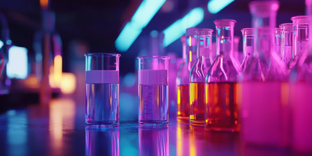 A laboratory setting where scientists are testing products according to ISO standards for safety and quality. Generative AIの素材