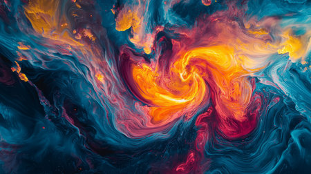 A whirlpool of bright plasma waves, glowing in pinks, oranges, and blues. Generative AIの素材