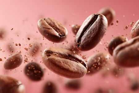 explosion loop with dynamic beans and drifting grounds in motion. Generative AIの素材