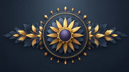 Golden mandala design with a rakhi motif at the center and traditional festive patterns around. Generative AIの素材