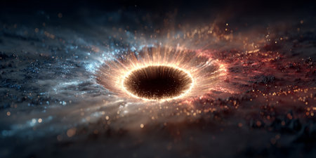 Dramatic visual representations of black holes or eclipses with glowing energy rings. Generative AIの素材