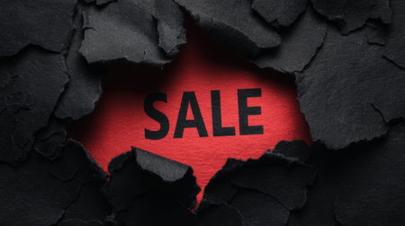 Grunge Torn Paper Posters With Text Sale Background. Generative AIの素材