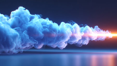 Realistic Ground Smoke Rolling on Dark Surface. Generative AIの素材