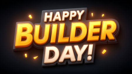 Festive Builders Day banners with bold text. Generative AIの素材