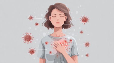 Respiratory Infection and Virus Symptoms. Generative AIの素材