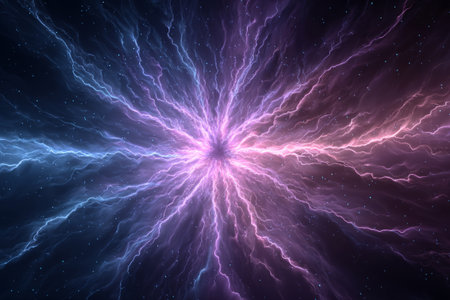 Electrified Energy Ring in Outer Space. Generative AIの素材