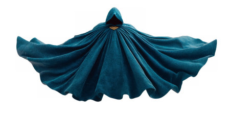superhero cape flying mid-motion with deep dynamic foldsの素材