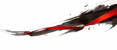 Bold Black Friday background concept featuring dynamic black and red abstract elements, perfect for retail promotions and advertisements.の素材