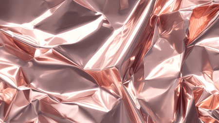 Crumpled metallic copper foil texture background. Generative AIの素材