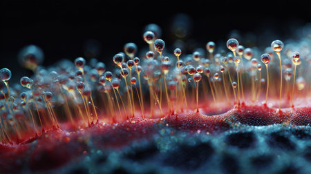 Dense cell monolayer with oscillating microcilia in scientific. Generative AIの素材