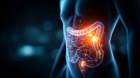 Medical examination of the human digestive system with inflammatory bowel disease. Generative AIの素材