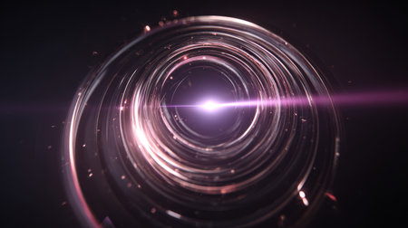 Radiant Cosmic Energy Rings in Deep Space. Generative AIの素材