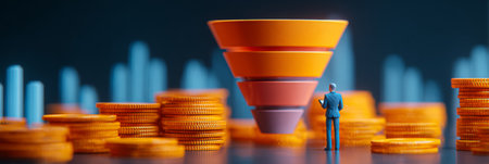 Sales funnel and customer conversion concept. Generative AIの素材