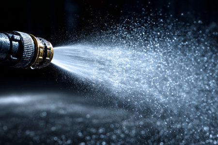 High pressure water jet spray. Generative AIの素材