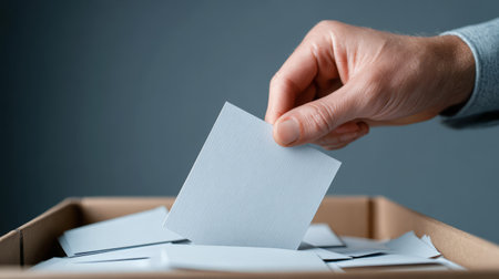 Hand picking blank card from storage box. Generative AIの素材