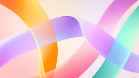 Abstract Interwoven Pastel Ribbons on Light Background. Generative AIの素材