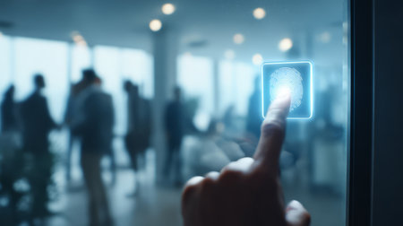 Access Control System in Modern Office. Generative AIの素材