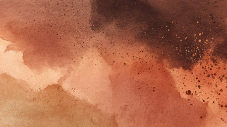 Earthy watercolor texture with gold accents. Generative AIの素材