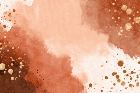 Earthy watercolor texture with gold accents. Generative AIの素材