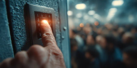 Access Control System in Modern Office. Generative AIの素材