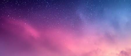 Starry Twilight Sky with Pink and Blue Clouds. Generative AIの素材