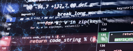 Abstract Code Diff Interface with Return Code String Function and Digital Network Overlay...