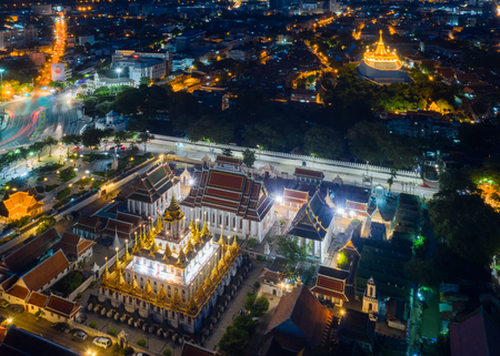 Wat Ratchanatdaram Temple the public temple in Bangkok; The most tourist destination landmark in Bangkok Thailand; Bangkok is the most populated city in Southeast Asia.のeditorial素材