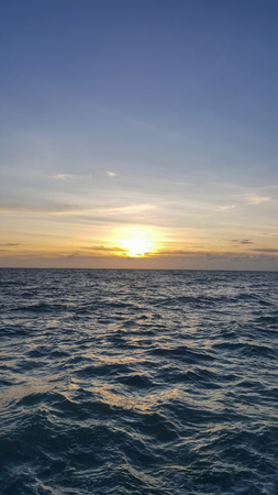 Sunset over the seaの写真素材