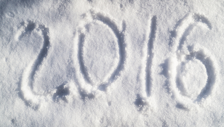 Congratulations to the new year on fresh snowの写真素材