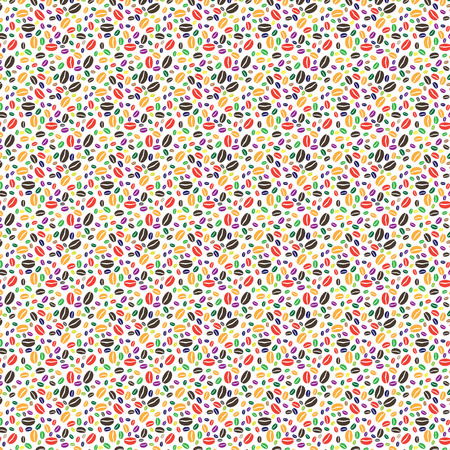 Seamless pattern with coffee beans of different colors