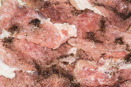 pork chops on a close up for backgroundの写真素材
