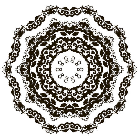 Beautiful black and white mandalaのイラスト素材