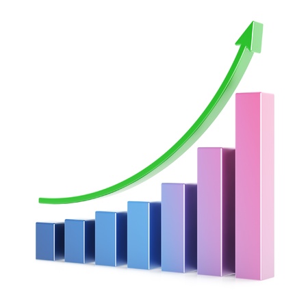 Business chart 3d over white backgroundの写真素材
