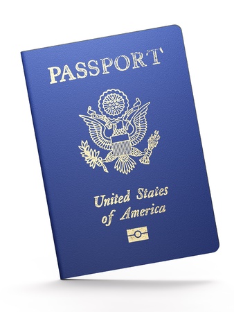 American passport on white backgroundの写真素材