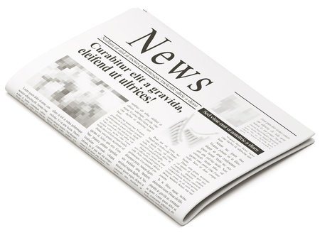 Newspapers on white backgroundの写真素材