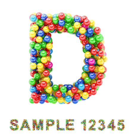Colorful letters and numbers on white background.の写真素材