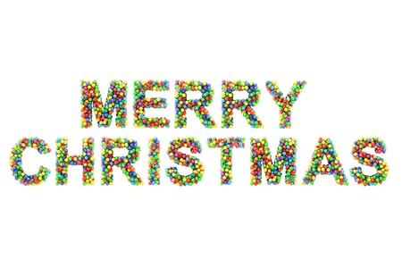 Colorful MERRY CHRISTMAS on white backgroundの写真素材