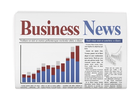 Newspapers on white backgroundの写真素材