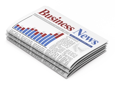 Newspapers on white backgroundの写真素材