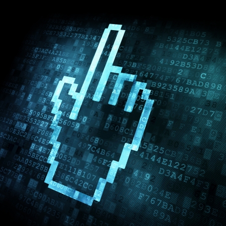 Cursor on digital screen, 3d renderの写真素材