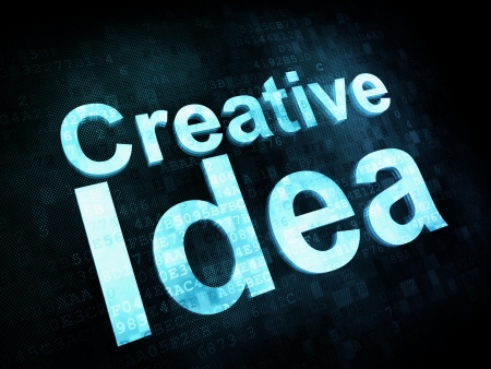 Marketing concept: pixelated words Creative Idea on digital screenの写真素材