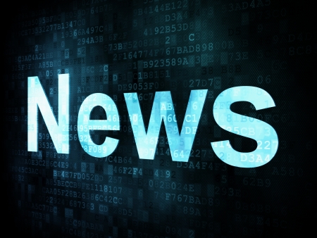 News and press concept: pixelated words News on digital screen, 3d render
の写真素材