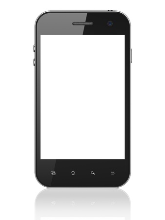 Beautiful smartphone on white background. Generic mobile smart phone, 3d renderの写真素材