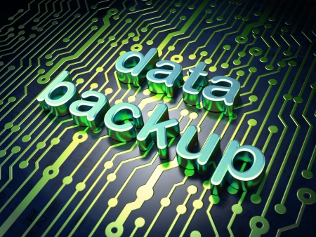 Information concept  circuit board with word data backup, 3d renderの写真素材